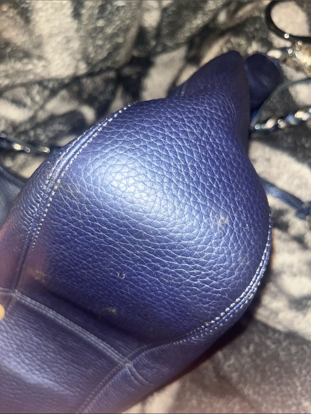 Brighton Barbados Navy Blue Pebbled Leather Hobo Shoulder Bag - Picture 9 of 10